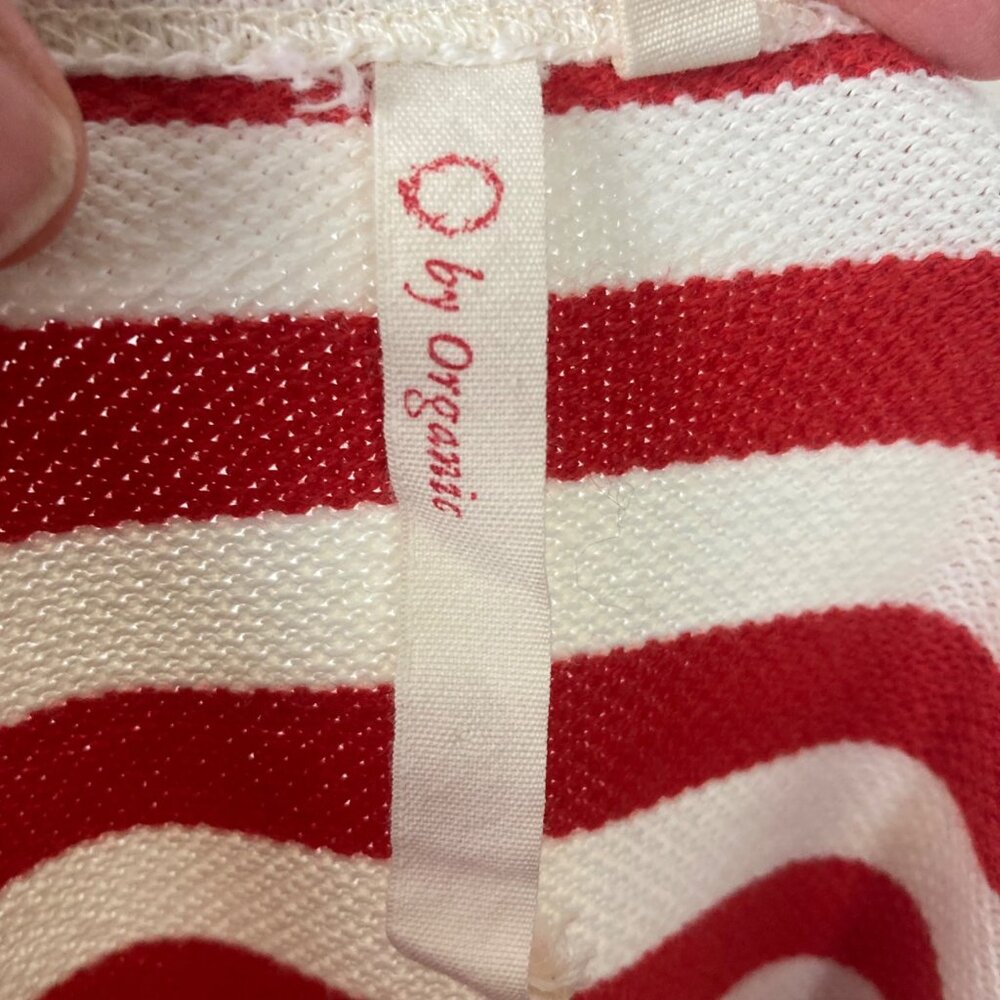O By Organic Anthropologie Dress Small Red White Striped Peruvian Cotton Preppy - Picture 4 of 10